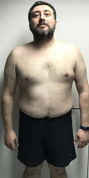Javier before body transformation result